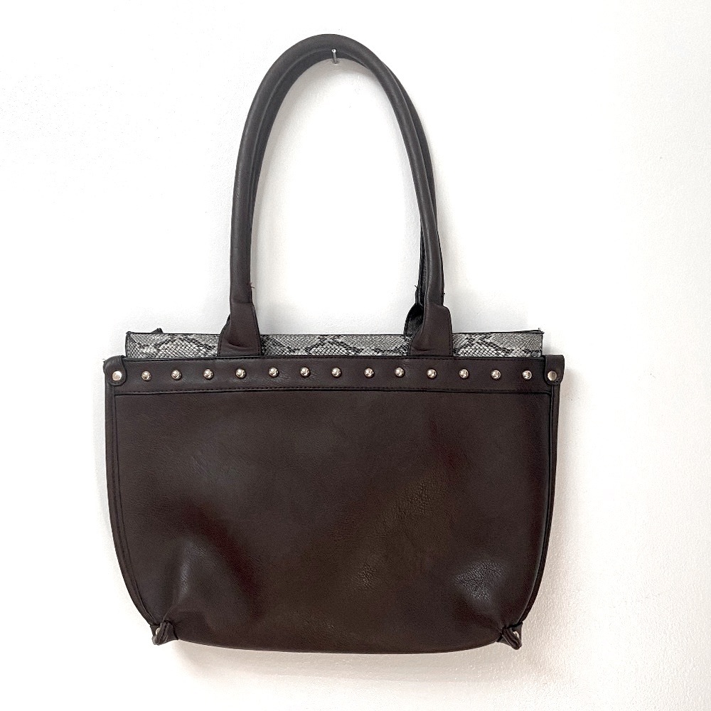 BLUSH Studded Reptile Detail Satchel